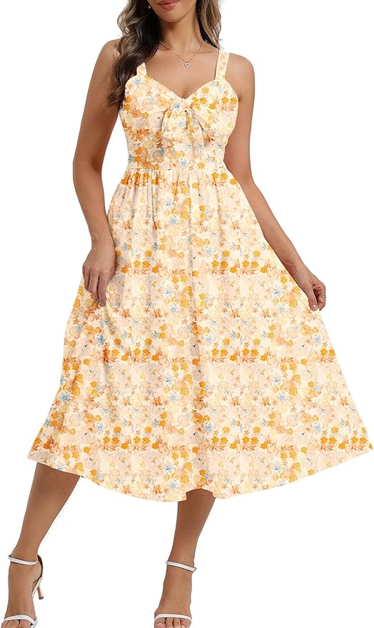 Belle Poque Summer Dresses for Women 2026 Tie Front Dress Beach Wed...