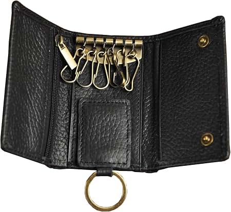 Amazon.com: Le'aokuu Mens Genuine Leather Car Key Case Loop Hook