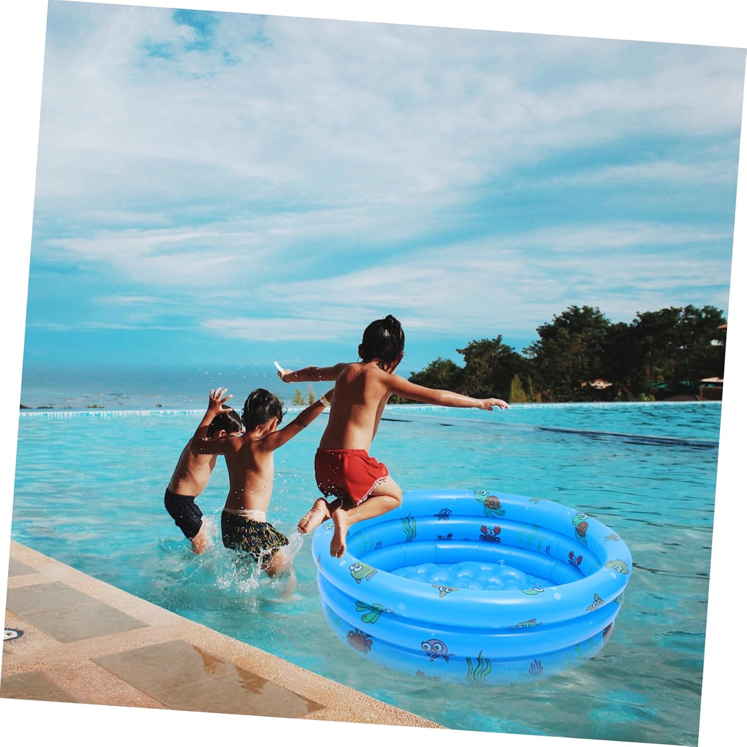 1pc Inflatable Swimming Pool Toy for Indoor and Outdoor Fun Three Design for Boy Girl Aged Material for and Family Gatherings