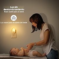 Vista 3 de L LOHAS LED Luces nocturnas enchufables a la pared, [2 unidades] Luz nocturna LED regulable con sensores de luz, luces nocturnas de brillo ajustable
