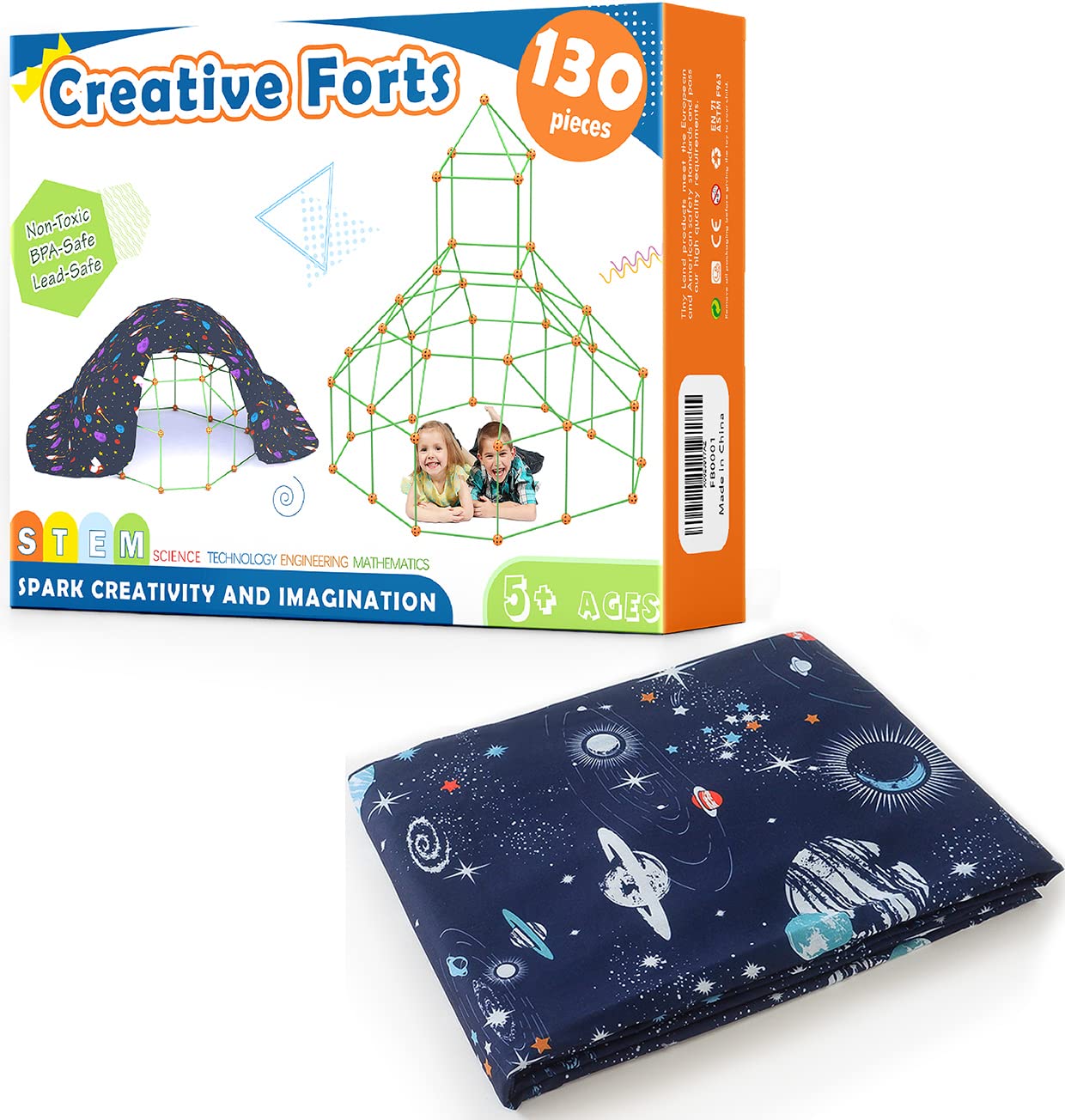 Amazon.com: Tiny Land Kids-Fort-Building-Kit-130 Piece-Creative Fort Toy  and Portable Blanket Fort for Kids : Toys & Games