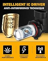 Vista 6 de Auxbeam - Bombilla LED para luces de señal, giro, freno, estacionamiento, trasera, DRL y antiniebla (2 unidades), Blanco