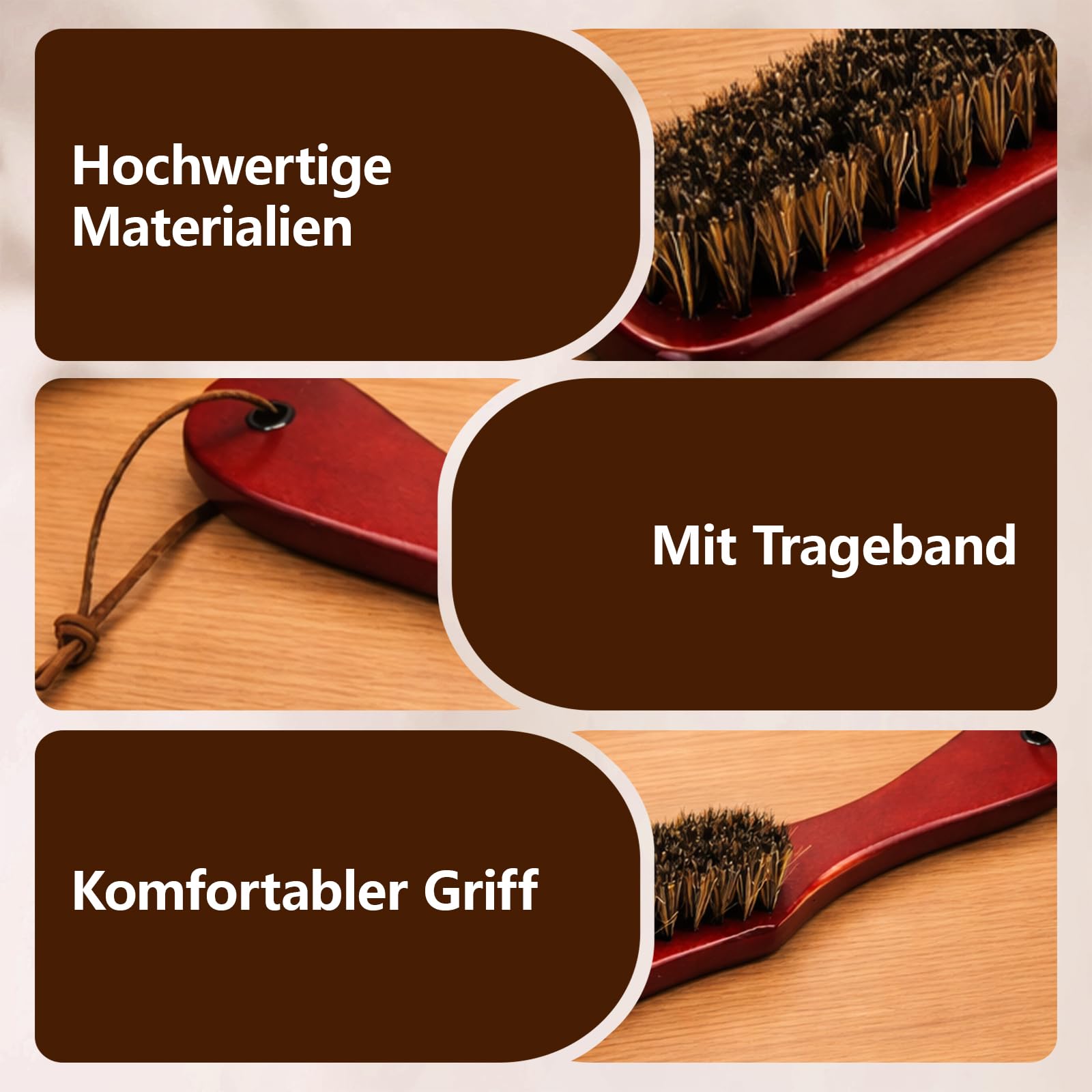 Kleiderbürste, Tierhaarentfernung Von Kleidung Und Möbeln, Nachhaltige Alternative Zu Einweg-Reinigungsrollen, Zwei Bananenförmige Kleiderbürsten In Braunrot - 3