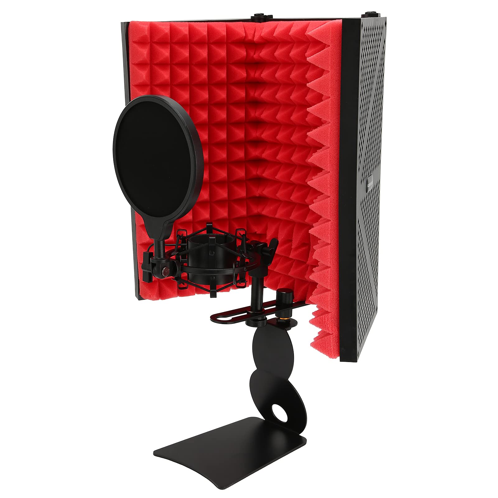 Tbest Aislamiento de Micrófono Cubierta Plegable de Reducción de Ruido de 3 Paneles con Espuma EVA de Alta Densidad para Grabación de Estudio Podcasting Radio Voz en Off