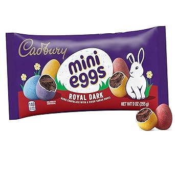 CADBURY MINI EGGS Royal Dark Chocolate Candy, 9 oz Bag - Crisp Sugar Shell with Rich Dark Chocolate Center, Easter Candy Treat