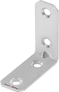 KOTARBAU Winkelverbinder 40x40x16x2 mm mit Sicke Stahl Bauwinkel Montagelöcher Möbelverbinder Verzinkt Schwerlast Holzverbinder Montagewinkel