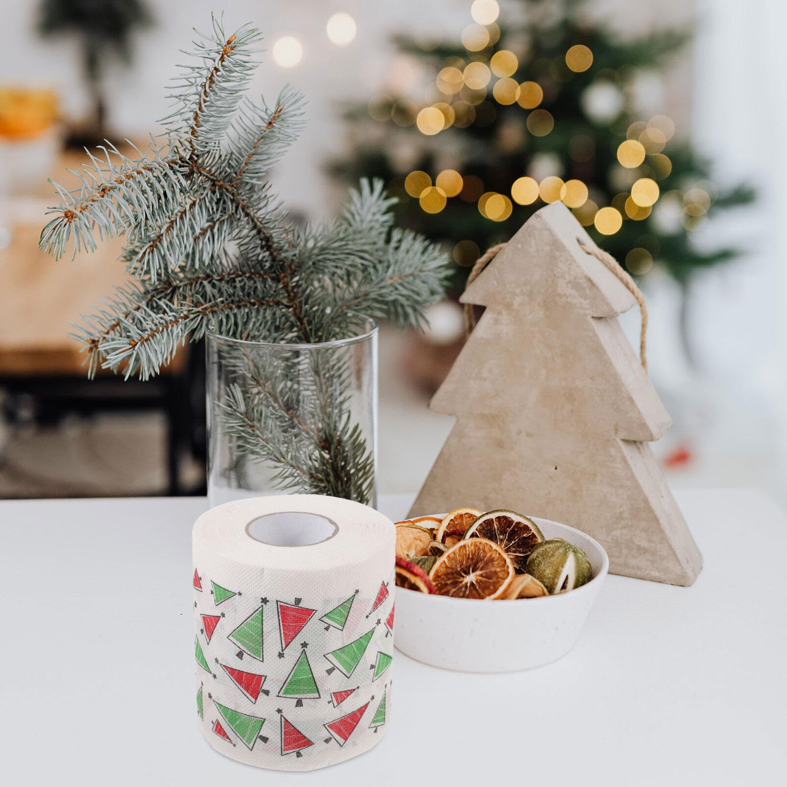 iplusmile 5rouleaux Papier Toilette Noël Serviettes Table Jetables Essuie-Tout Fête