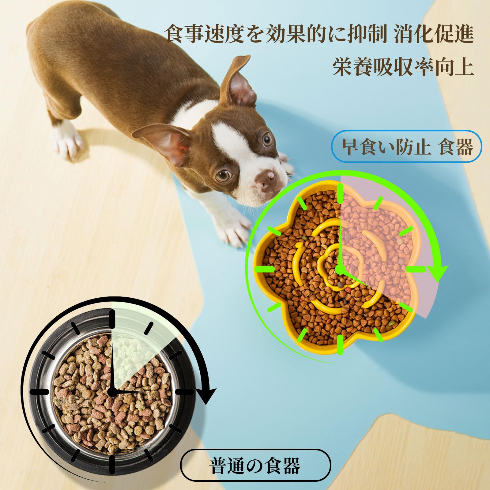 未使用　ペット用スローフィーダー セラミックと防水ボウルセット Amazon | 【早食い防止】 ペット用セラミックスローフィーダー