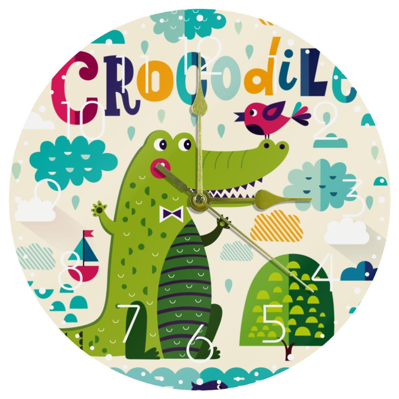 Horloge murale décorative crocodile et pendule sans bruit