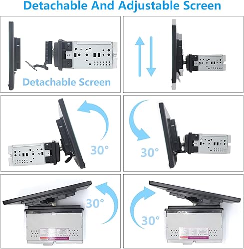 Miniatura 2 de Estéreo inalámbrico para automóvil de 10.1 pulgadas, desmontable y ajustable, Apple Carplay y Android Auto con pantalla táctil IPS de 1280 x 800,