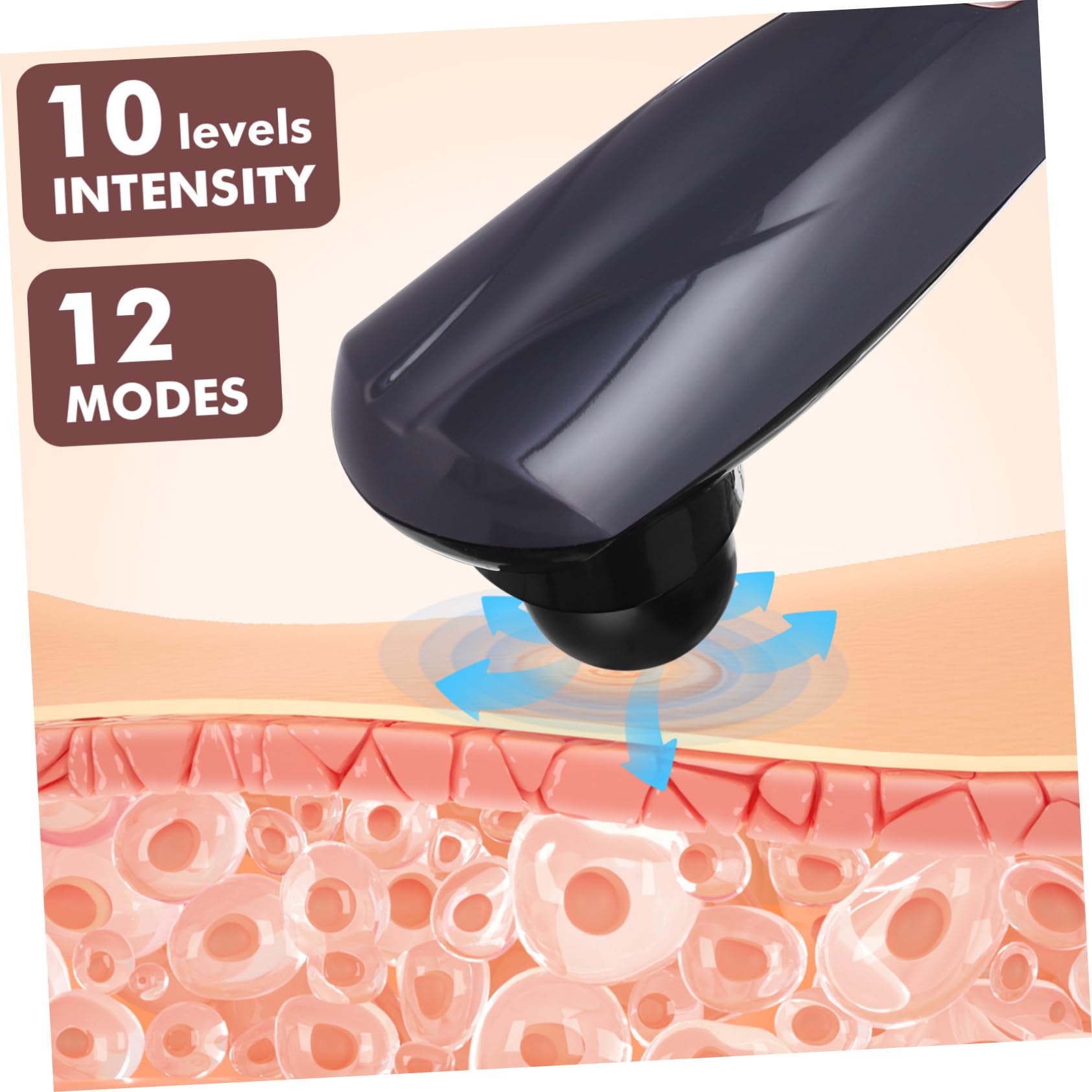 Massaggiatore Manuale Corpo e Braccia Ricaricabile 2000mah Nero