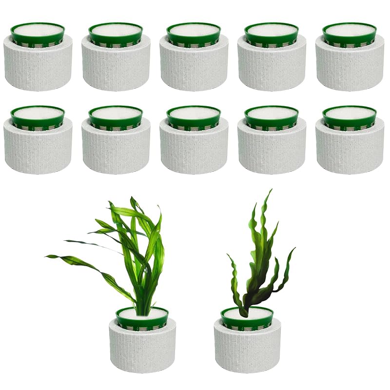 Anéis Cerâmicos Antiflutuação para Plantas Aquáticas QoTang 4,57 x 4,57 x 3,3 cm, Pacote com 12