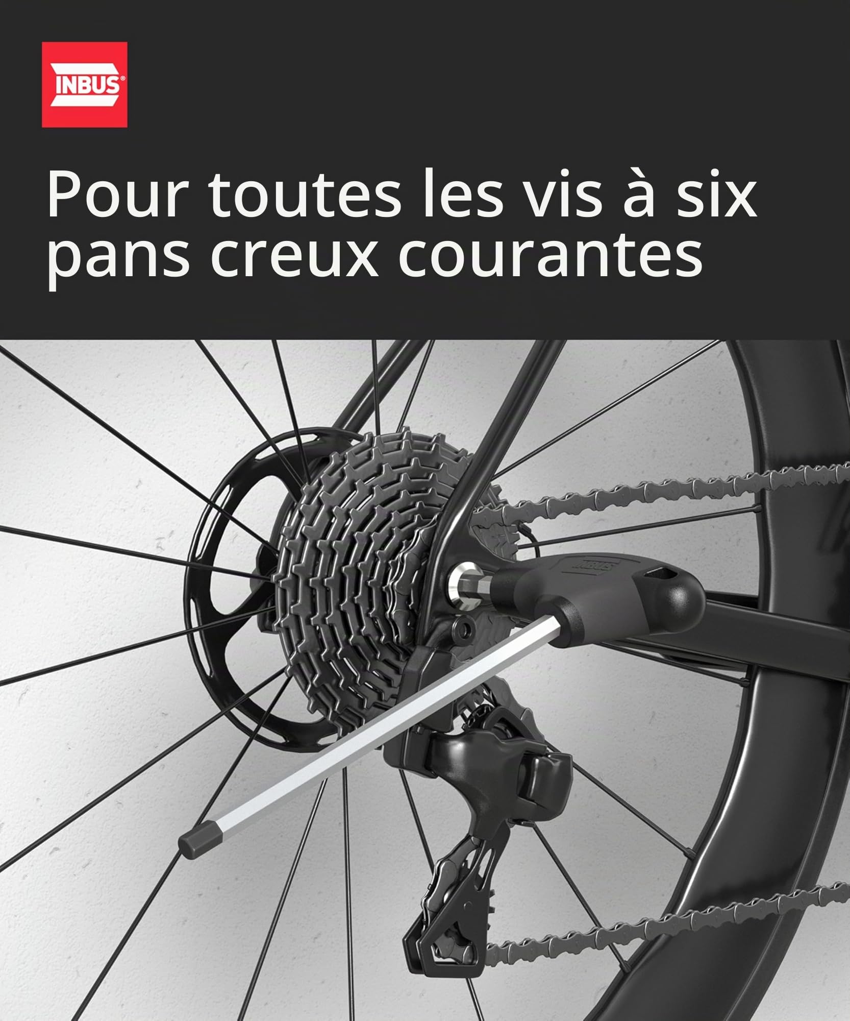 INBUS 70129 Jeu de Clés Allen à poignée en T 8pcs 2-10mm HybridTouch Made in Germany