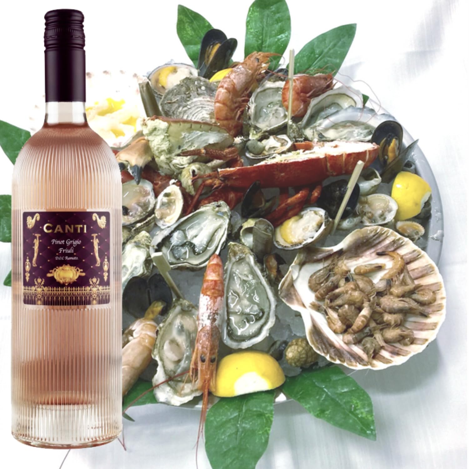 Canti - Vin Rosé Italien Sec Pinot Grigio D.O.C. Friuli, Saveur Fraîche avec une Bouche Douce et Ronde, 6x750 ml