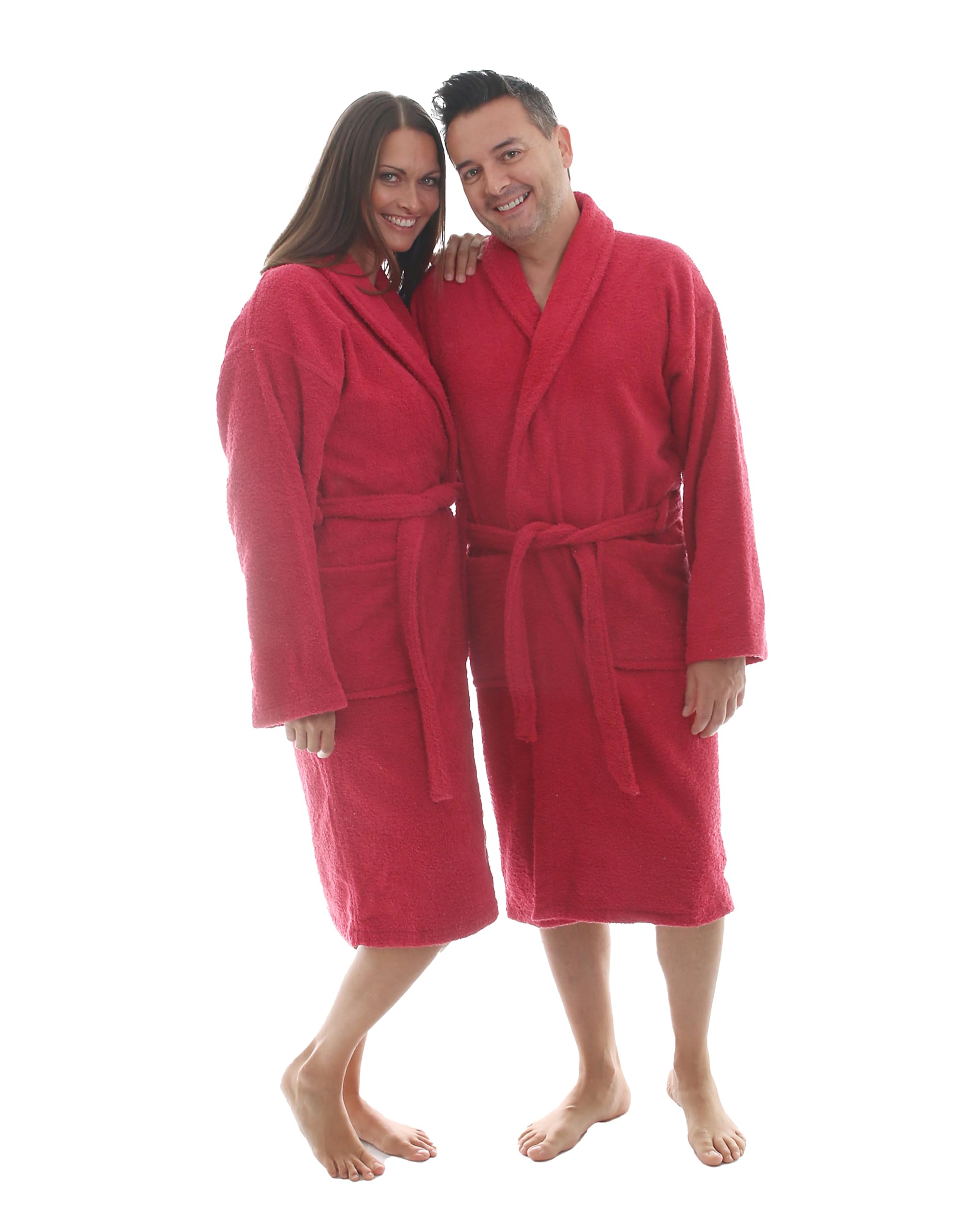 LEBENGOOD - Accappatoio unisex da donna e uomo, 100% cotone spugna americana 400 g, con cintura, tasche, perfetto per la doccia, come vestaglia morbida o come asciugamano