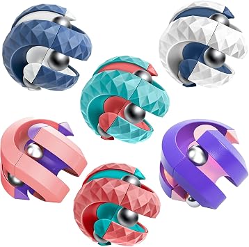 6 Pack Orbit Ball Toy, Fidget Cubes Top Spinning Toy, Great Party Favor Gifts & Creative Decompress Toys, Puzzle Games as Stress Relief Gifts for ADHD Kids Childrens Day Gifts