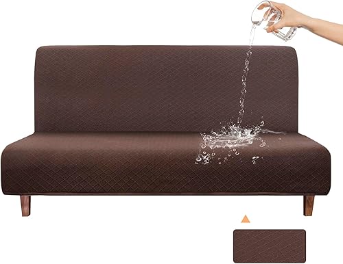 CZL Funda de futón 100% repelente al agua, a prueba de fugas, fundas de sofá sin brazos, fundas de sofá elásticas jacquard, protector de muebles de