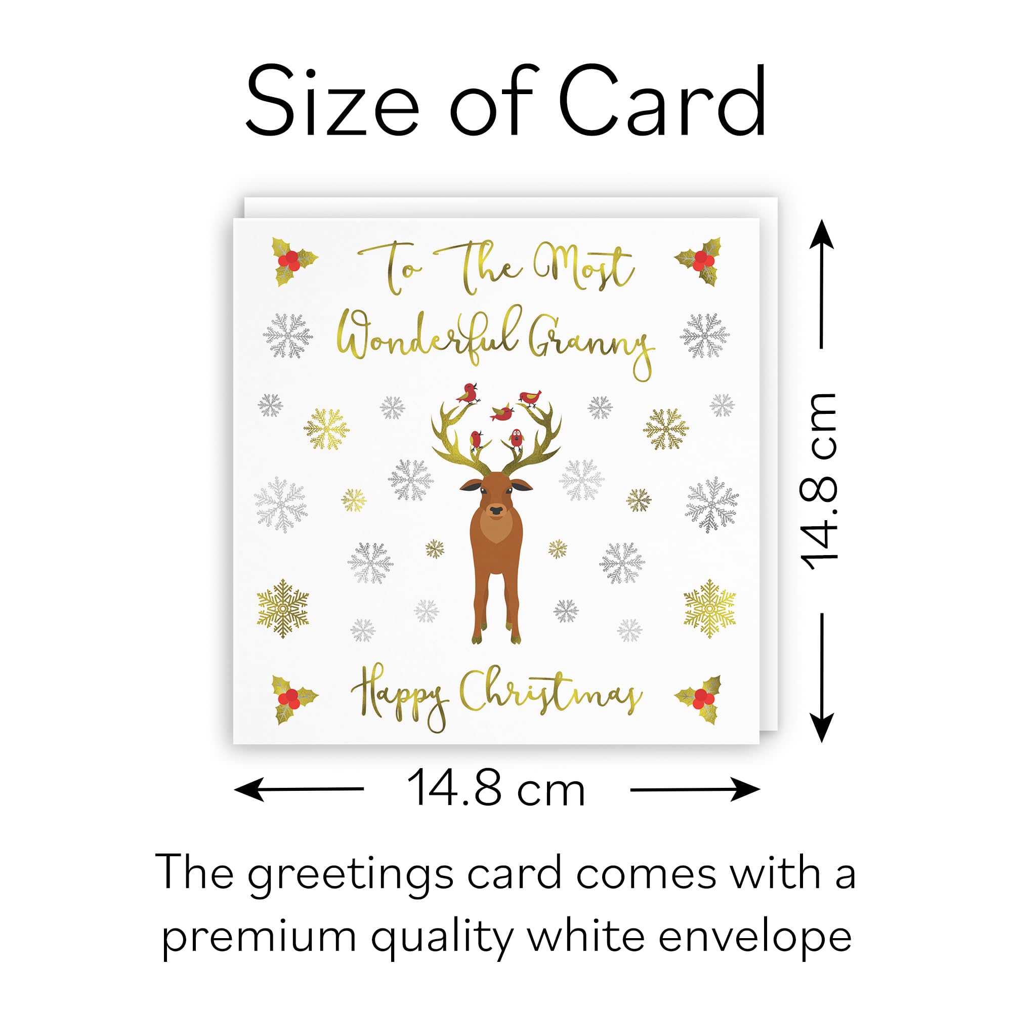 Hunts England - Granny Christmas Card - To The Most Wonderful Granny - Happy Christmas - Xmas Card - Milano Collection - Image 4