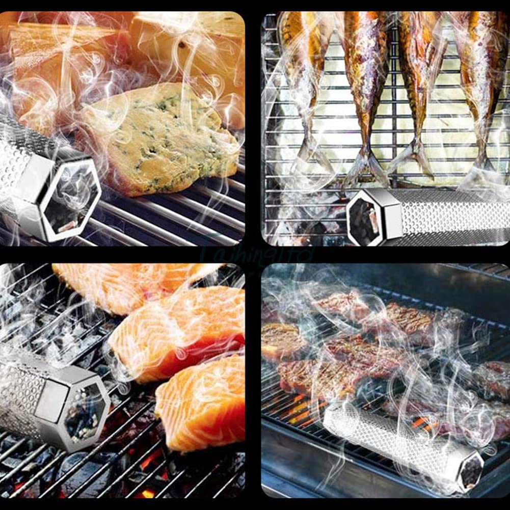 12IN Premium BBQ Rauchrohr für Pellet Grill 5 Stunden schwebenden Rauch, Edelstahl Pellet Raucher Rohr für alle Grill oder Raucher, heißes oder kaltes Rauchen