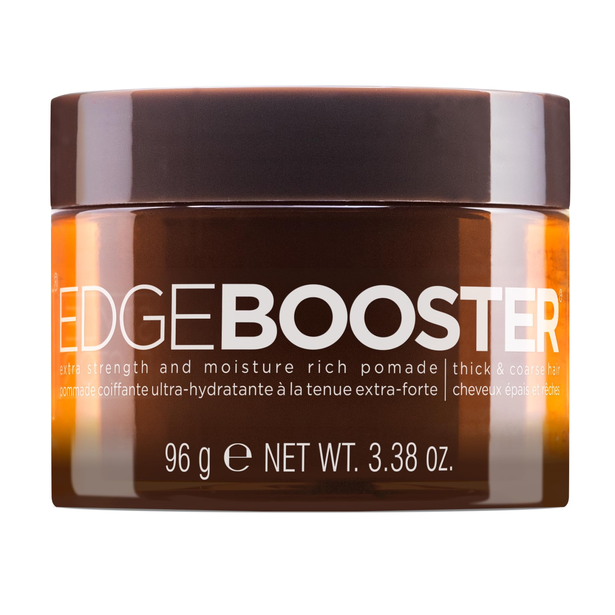 Style Factor Edge Booster Extra Strength & Moisture Rich Pomade | Strong Hold Edge Control Gel for Thick & Coarse Hair | High Shine, Non-Greasy