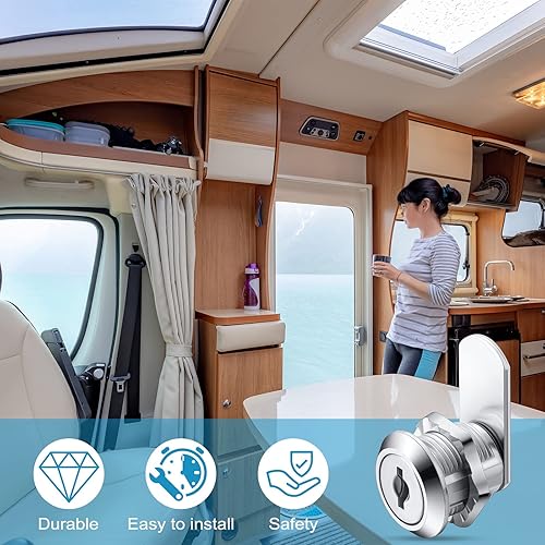 Miniatura 4 de Kenning 24 juegos de cerraduras de gabinete con llaves para cajón seguro, buzón, caja de almacenamiento RV, cerradura de repuesto, aleación de zinc