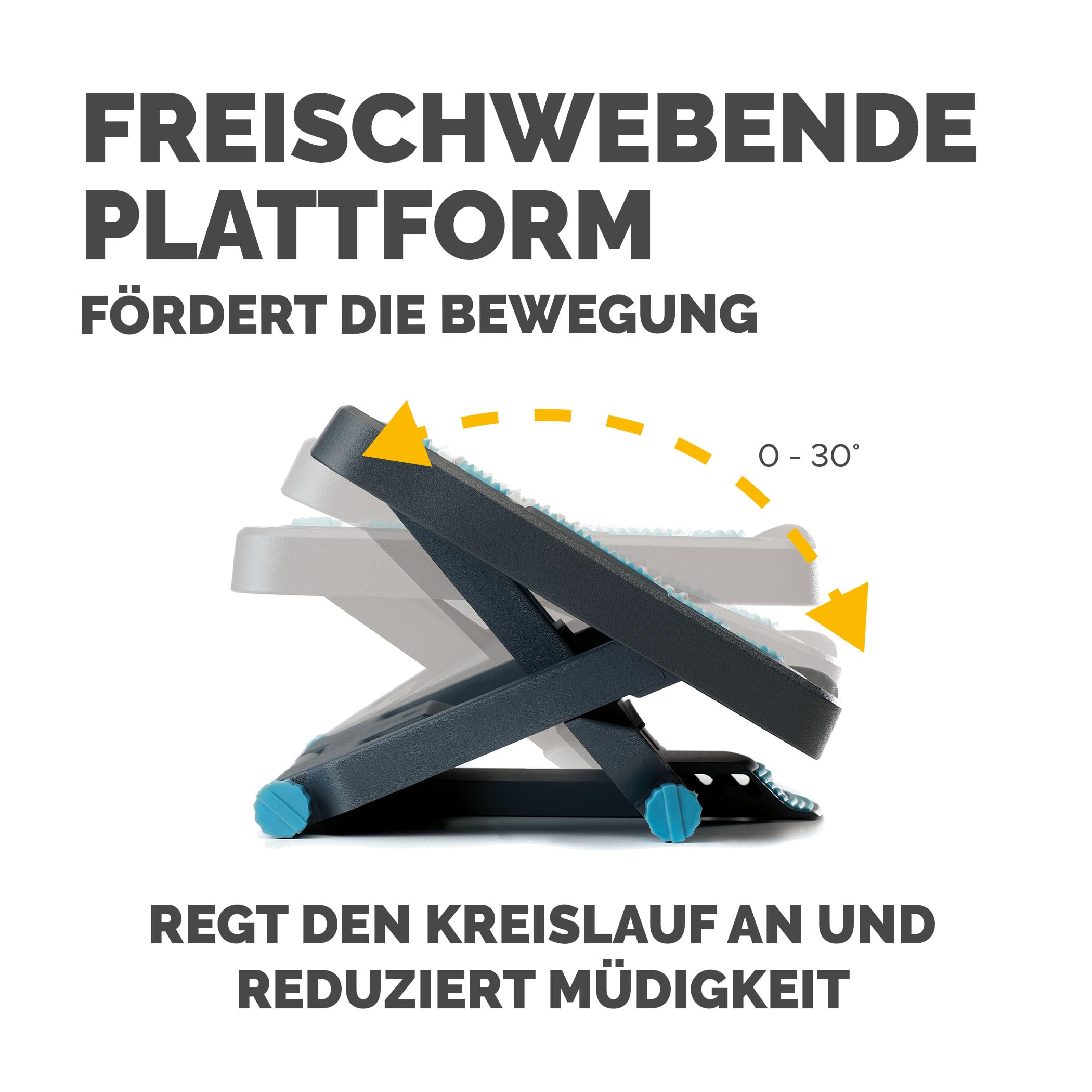 Fellowes 8068001 Fußstütze Energizer verstellbar mit Reflexzonen-Massageoberfläche, schwarz