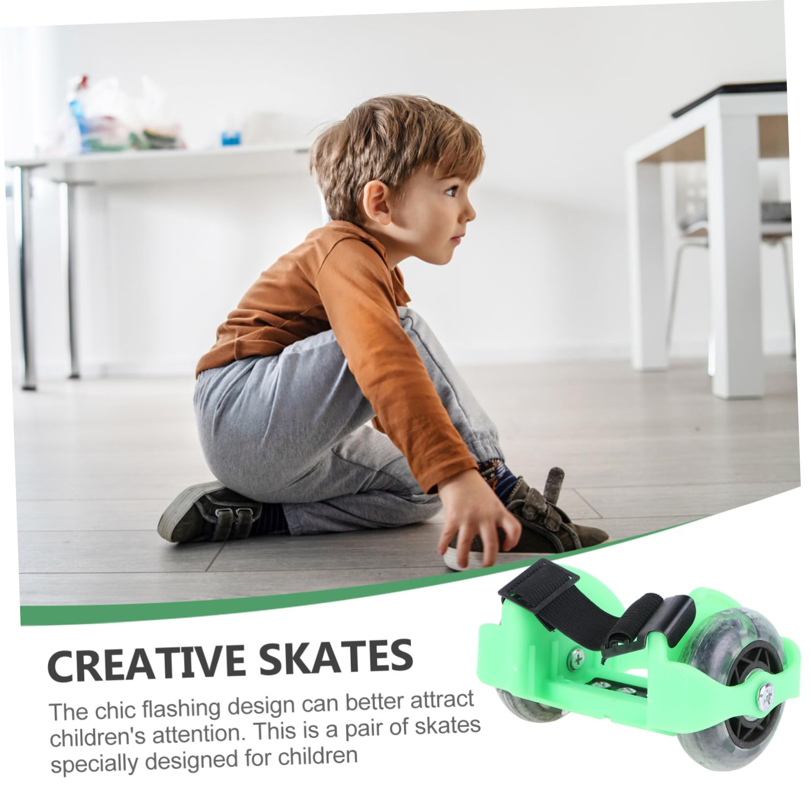 Chaussures de Patin à roulettes Garçon Fille Réglables Vertes avec Roues Lumineuses Roller Sécurisé et Confortable pour Garçon et Fille Protection et Décompression