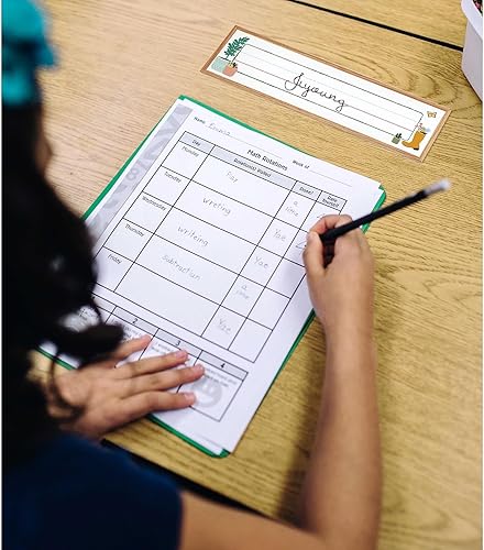 Miniatura 9 de Carson Dellosa Let's Explore - Placas de identificación para estudiantes, decoración de aula de aventura, placas de identificación temáticas,