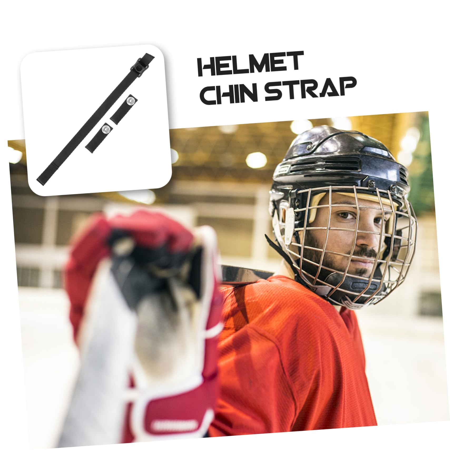 YARNOW Kit de reparación de Casco de Hockey reemplazo Montura de mentón Deportes Accesorios de Casco Correa de Casco de Hockey para la Barbilla Poliéster Black