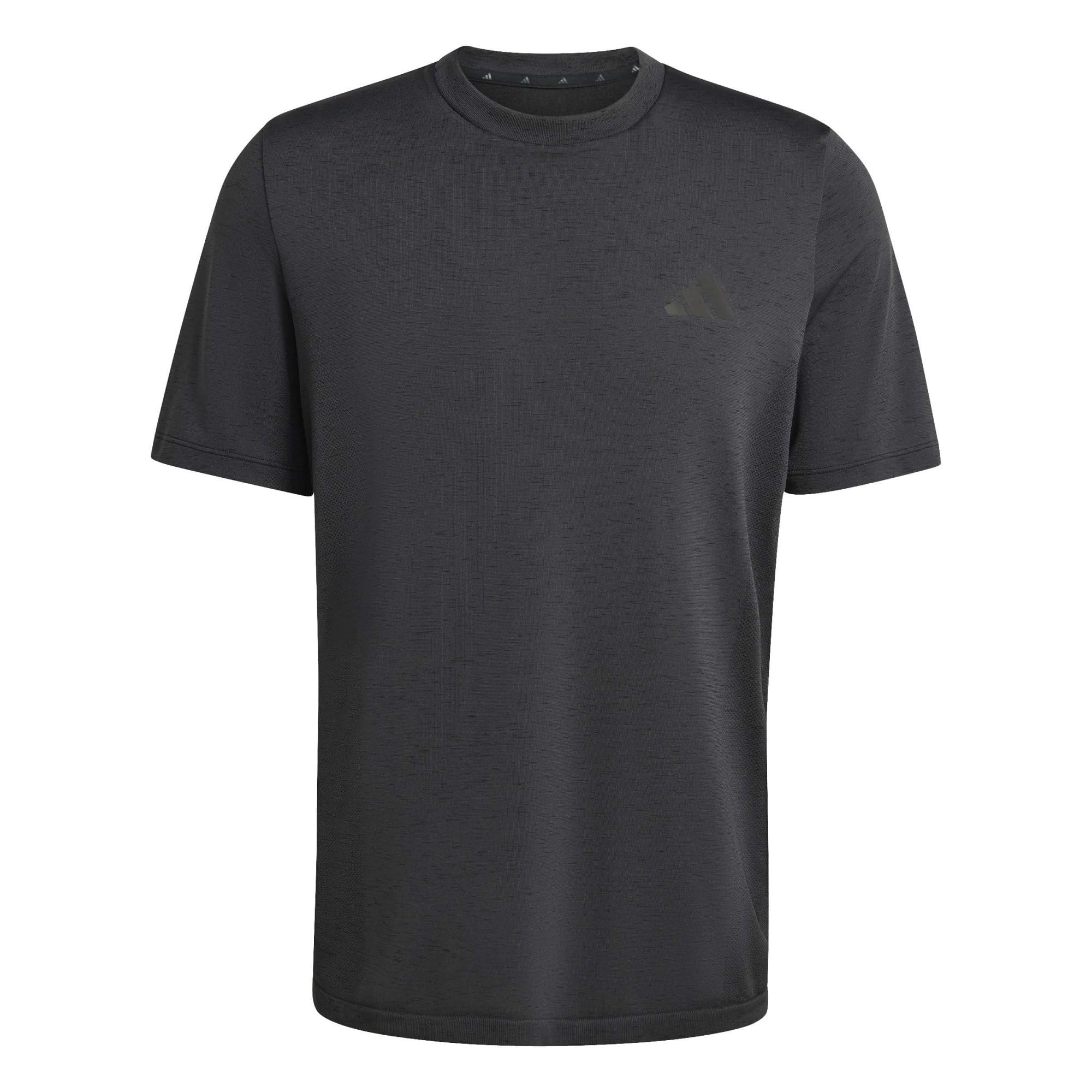 adidas Men's Workout Essentials Seamless T-Shirt, Black Melange, S