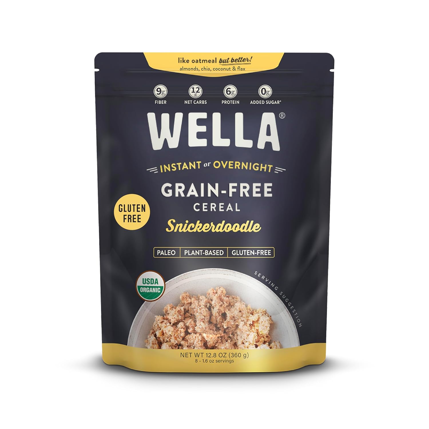 Wella Alternativa de avena de cereales, cereales calientes sin gluten, sin granos, paleo orgánico, vegano, alto en proteínas, a base de plantas, sin