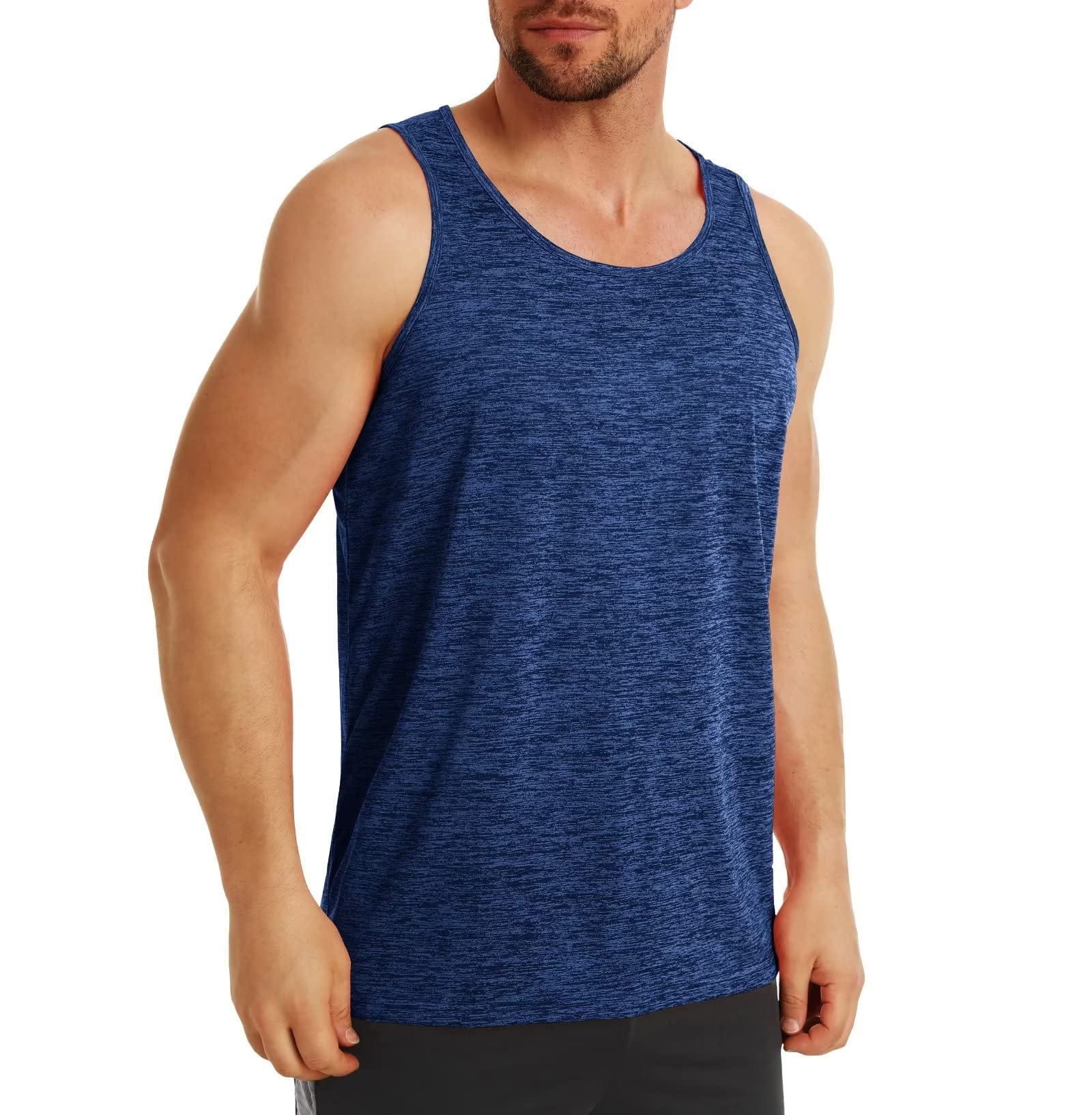 MAGCOMSEN Camiseta de tirantes ligera para hombre, sin mangas, de secado rápido, para correr, fitness, verano, exterior, camiseta funcional