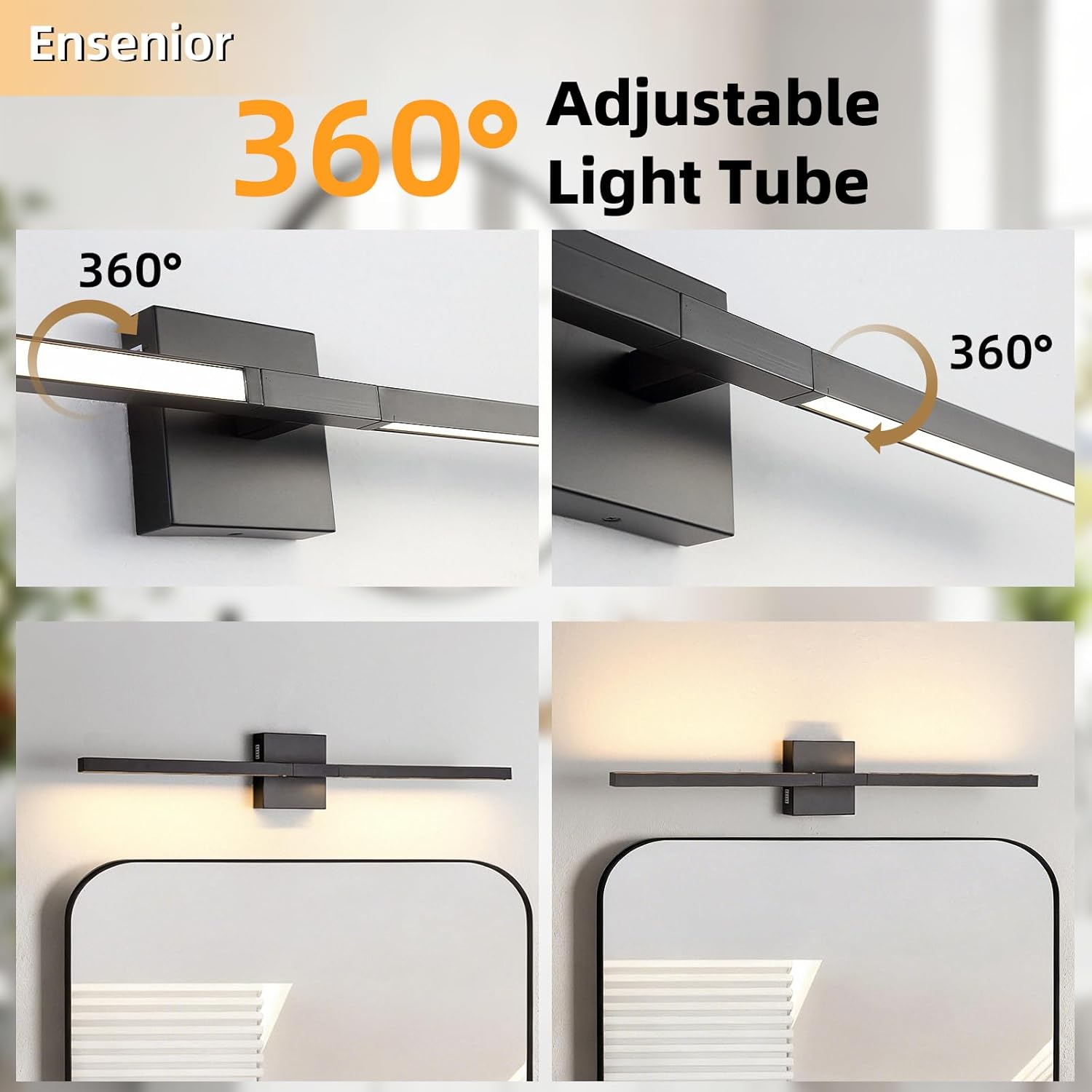 Brushed Black Vanity Light 30 Inch Modern Bathroom Light Fixtures 18W Wall Vanity Lamp Over Mirror, Dimmable 5CCT LED Wall Sconce for Bedroom Cabinets