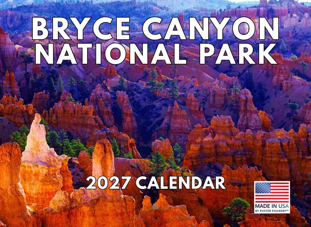 Bryce Canyon National Park Utah Calendar 2025 Monthly Wall | American Made In The USA — image 1