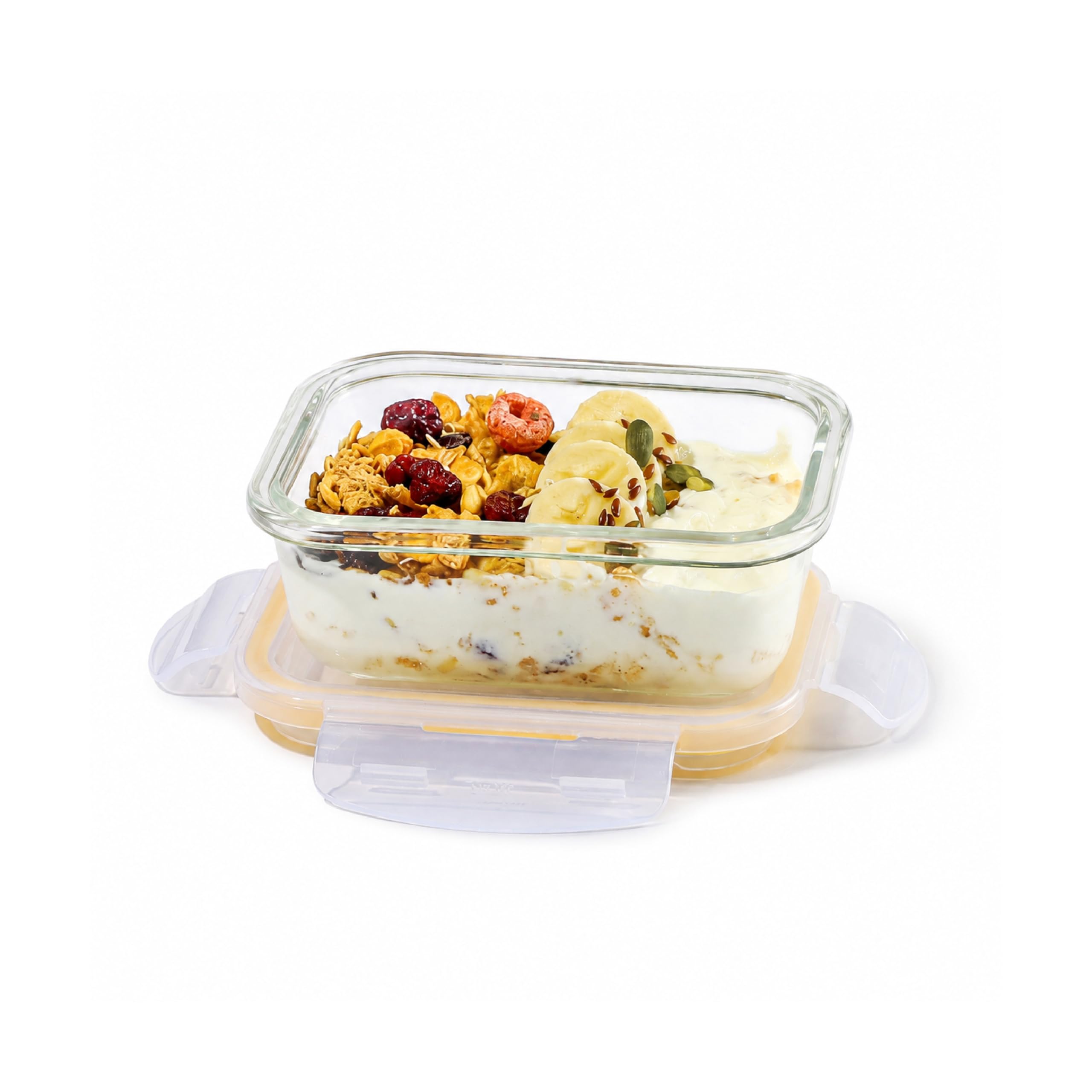 CELLO Fit & Fresh Rectangle Lunch Box Container for Daily Use 370 ml, Clear | Microwave & Fridge Safe Toughened Glass Airtight Food Storage Tiffin Box Container for Kitchen, Travel & Office Use-image-46