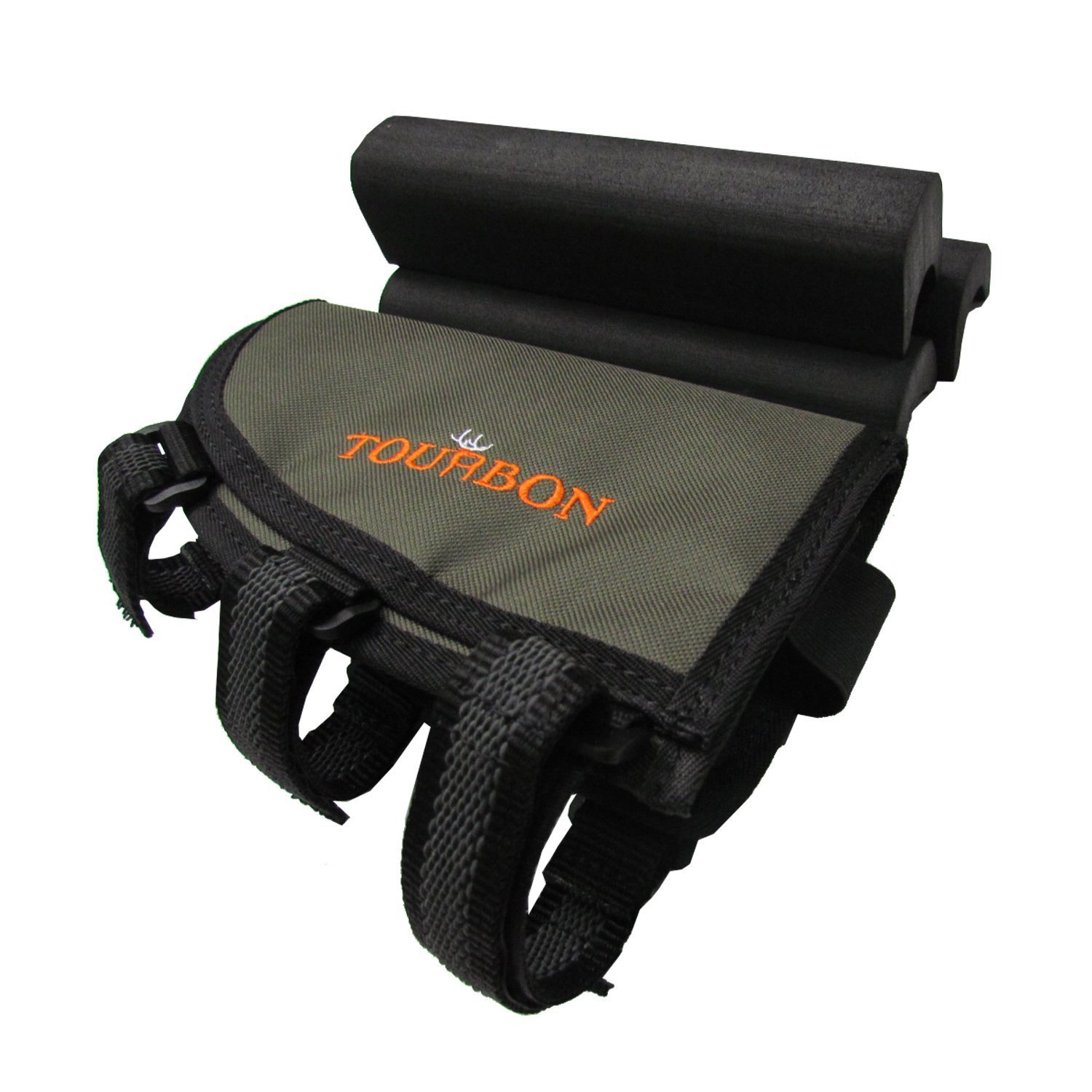 Tourbon Right Handy Shooters Buttstock Cheek Rest Pad with Ammo Carrier for Rifle - Green