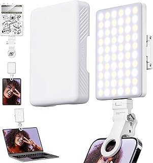 Syntech Soft Selfie Light, High Power LED Phone Light with Diffuser, Rechargeable Clip Video Light for iPhone/Android/Tablet/Laptop, CRI 95+, Adjusted 3 Light Modes for Makeup/Photo/TikTok/Vlog/Video