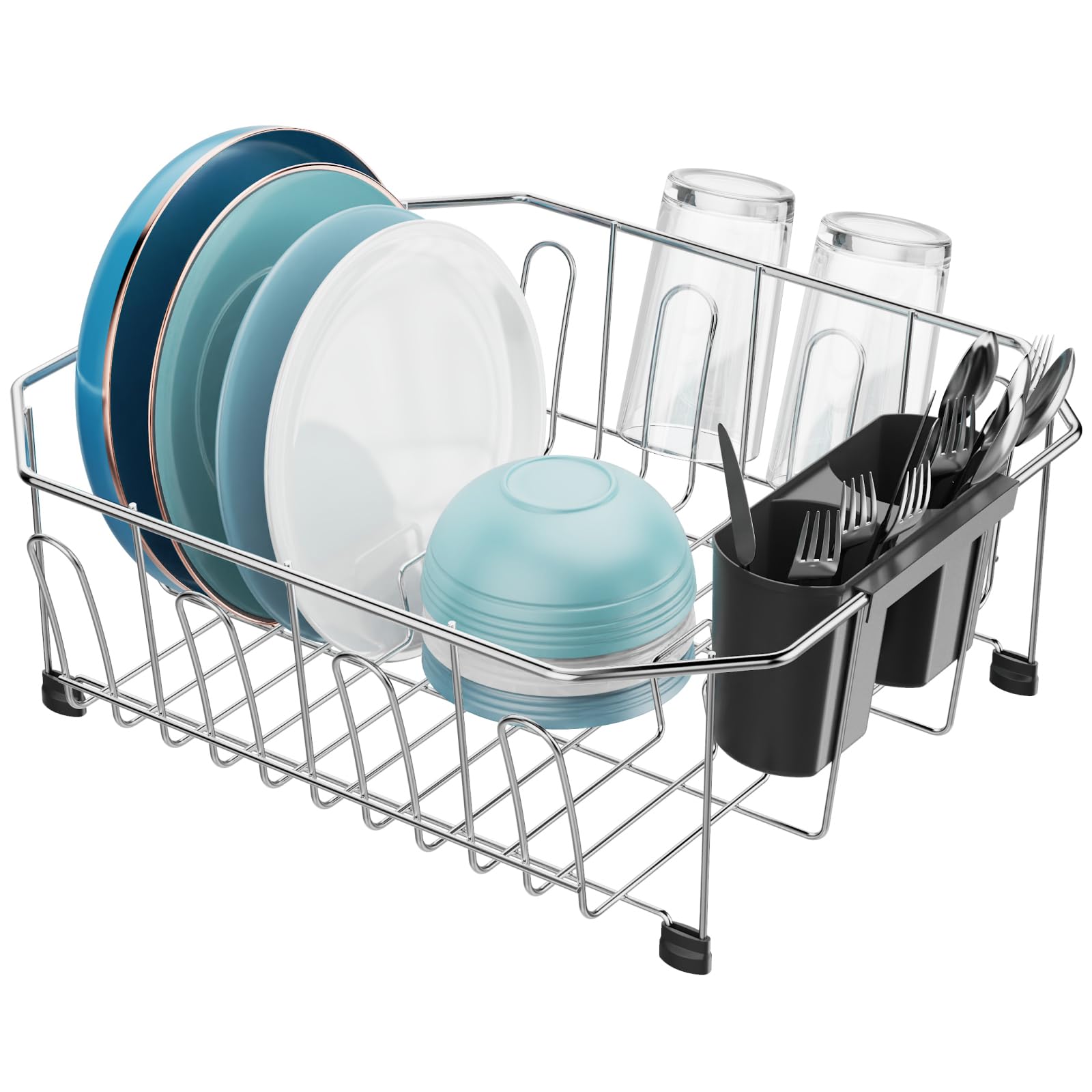 GSlife Small in Sink Dish Drying Rack - Stainless Steel for RV Kitchen