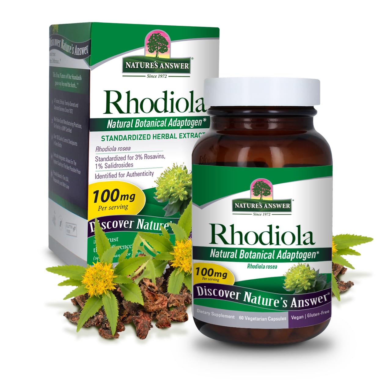 Nature's AnswerRhodiola Root Vegetarian Capsules, 60-Count