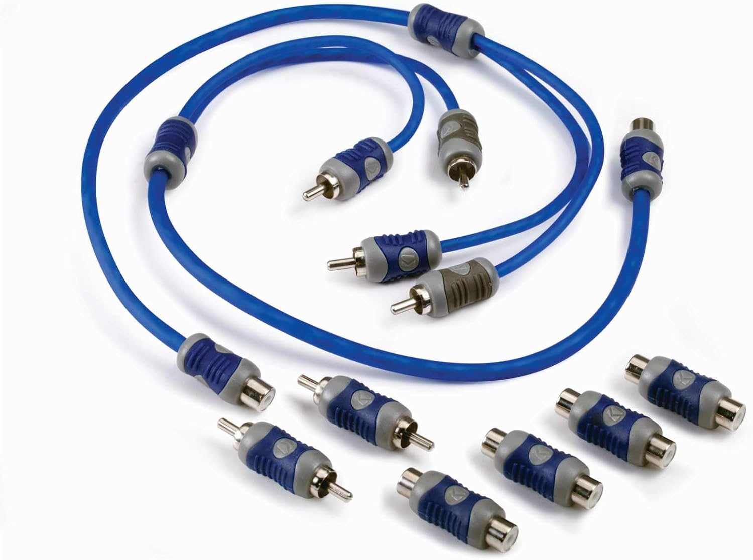 Kicker 46KIYFM カーオーディオアンプ メスRCA Yアダプター + バレルコネクタ KIYFM