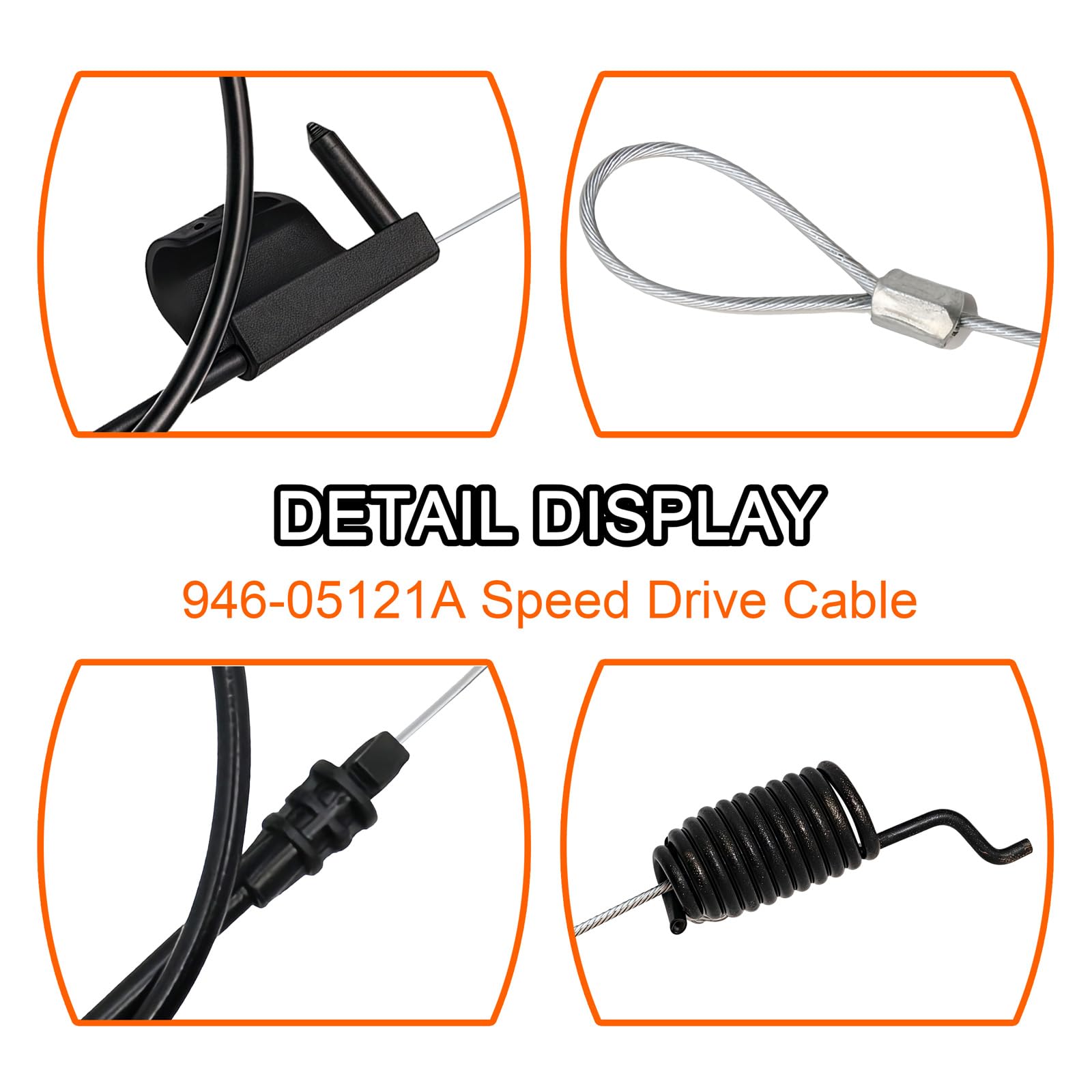 946-05121A - Cable de transmisión de velocidad de repuesto TroyBilt y Cub Cadetpara cortacésped de tracción trasera, compatible con M320 TB390ES TB380ES TB370 TB360 SP21S-H SP21SE SP21S SP21HW-H SP105