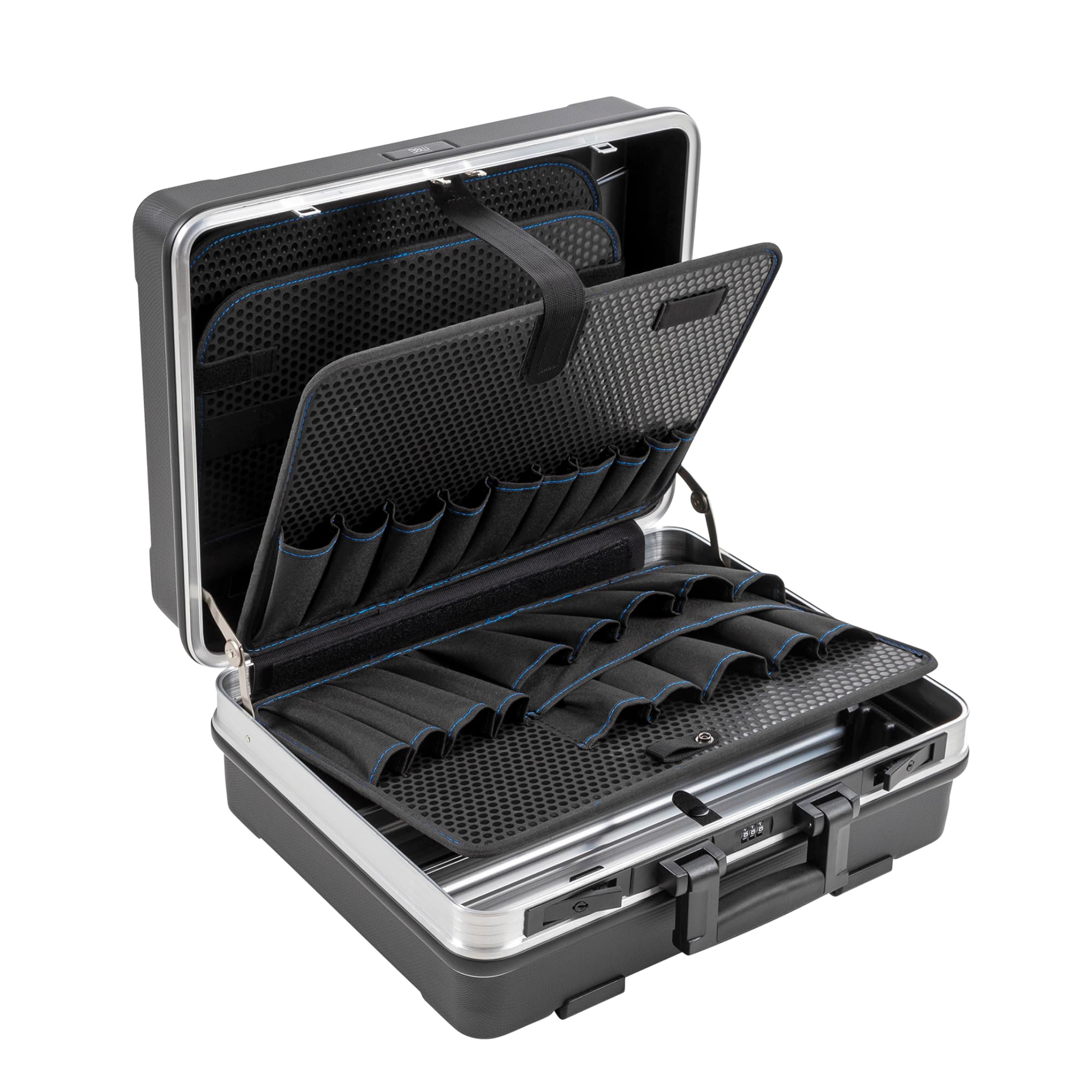 B&W 120.03/P Flex Valise d'outillage 9 pièces, Noir/argent, 47 x 19 x 37 cm