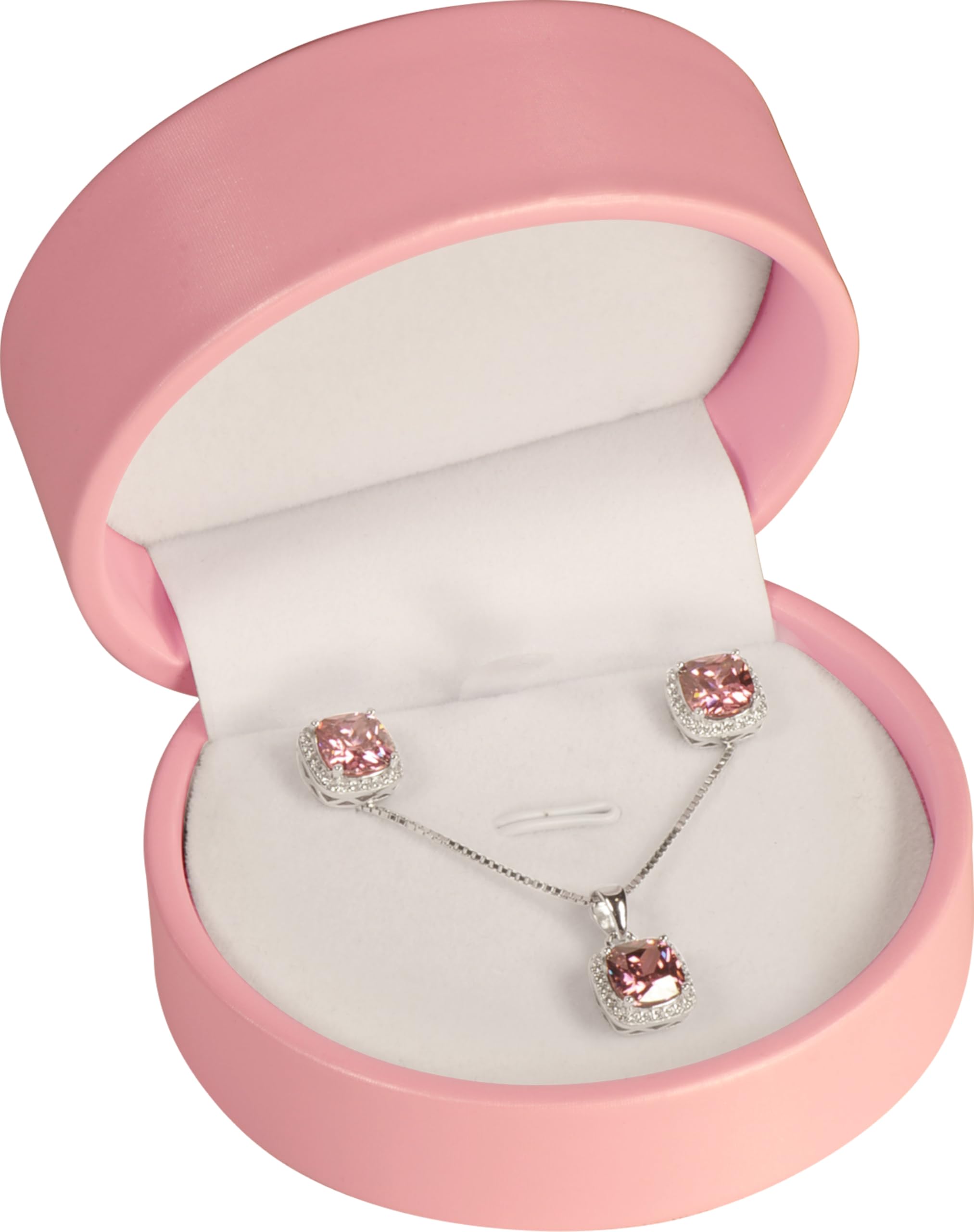 LAODA Necklace Pendant Box - Elegant Round Shaped Designed Quality PU Leather Necklace Chain Earring Jewelry Gift Holder