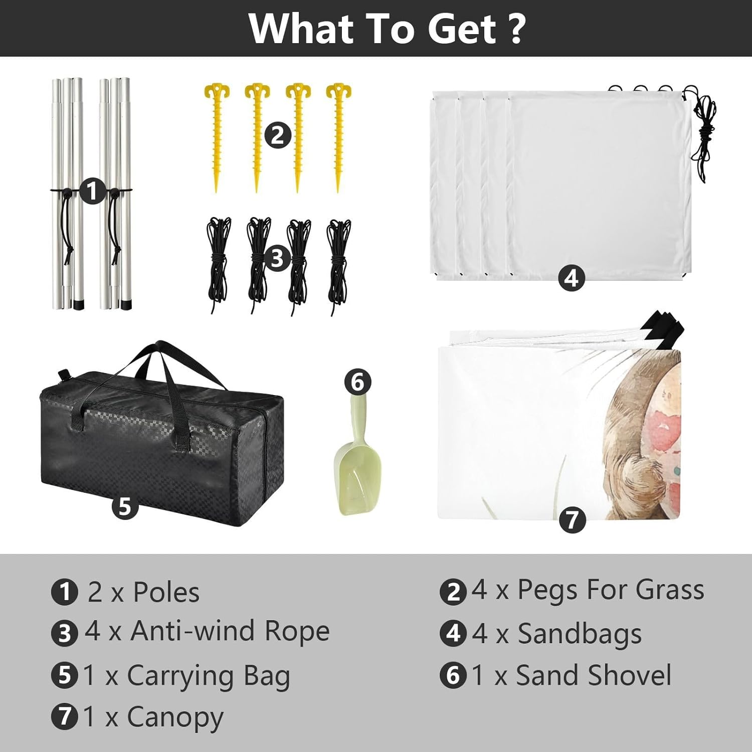 ALAZA Bunny Rabbit Easter Egg Beach Tent Sun Shelter UPF50+ Protection Beach Shade Canopy w/ 4 Sandbags for Outdoor Camping, Fishing, Backyard Fun, Picnic, 10x9 ft