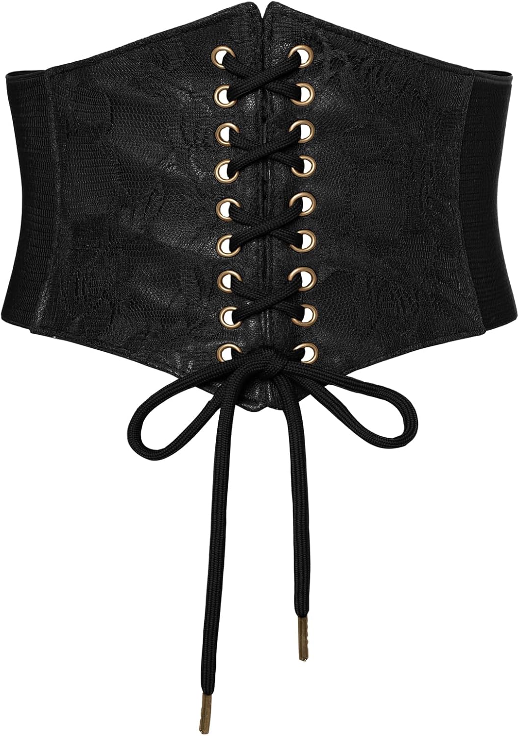 SCARLET DARKNESS Middeleeuwse korsetriem voor dames, bloemenprint, vintage, breed, met veters, groen, 46