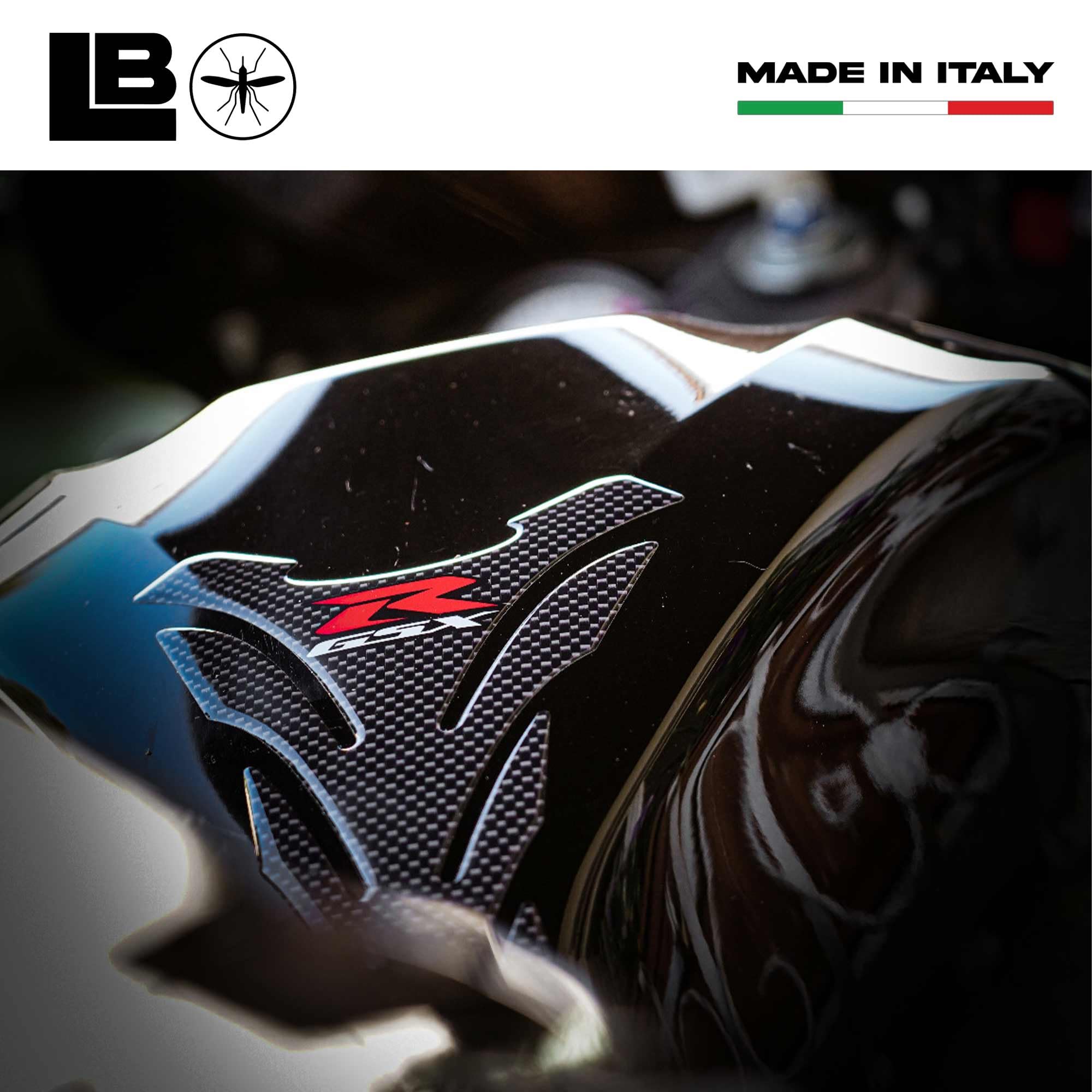 labelbike - 3D Gel Resin Tank Pad Sticker Motorfiets Tank Decoratie en Bescherming Compatibel met Suzuki GSX-R Graphics - Carbon-achtige Kleur