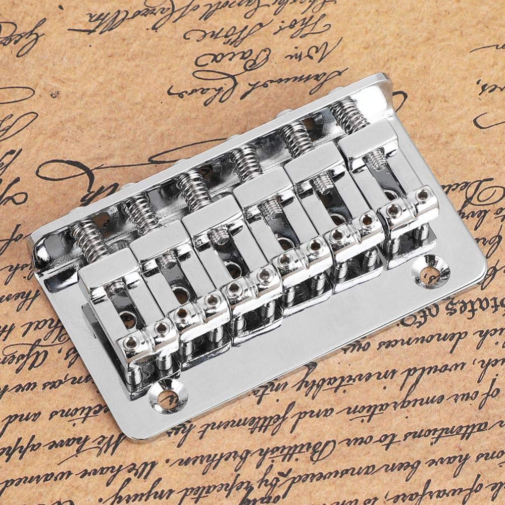 Mostek gitarowy, 6-strunowy metalowy sztywny mostek strunowy z 5-częściowymi śrubami do gitary elektrycznej
