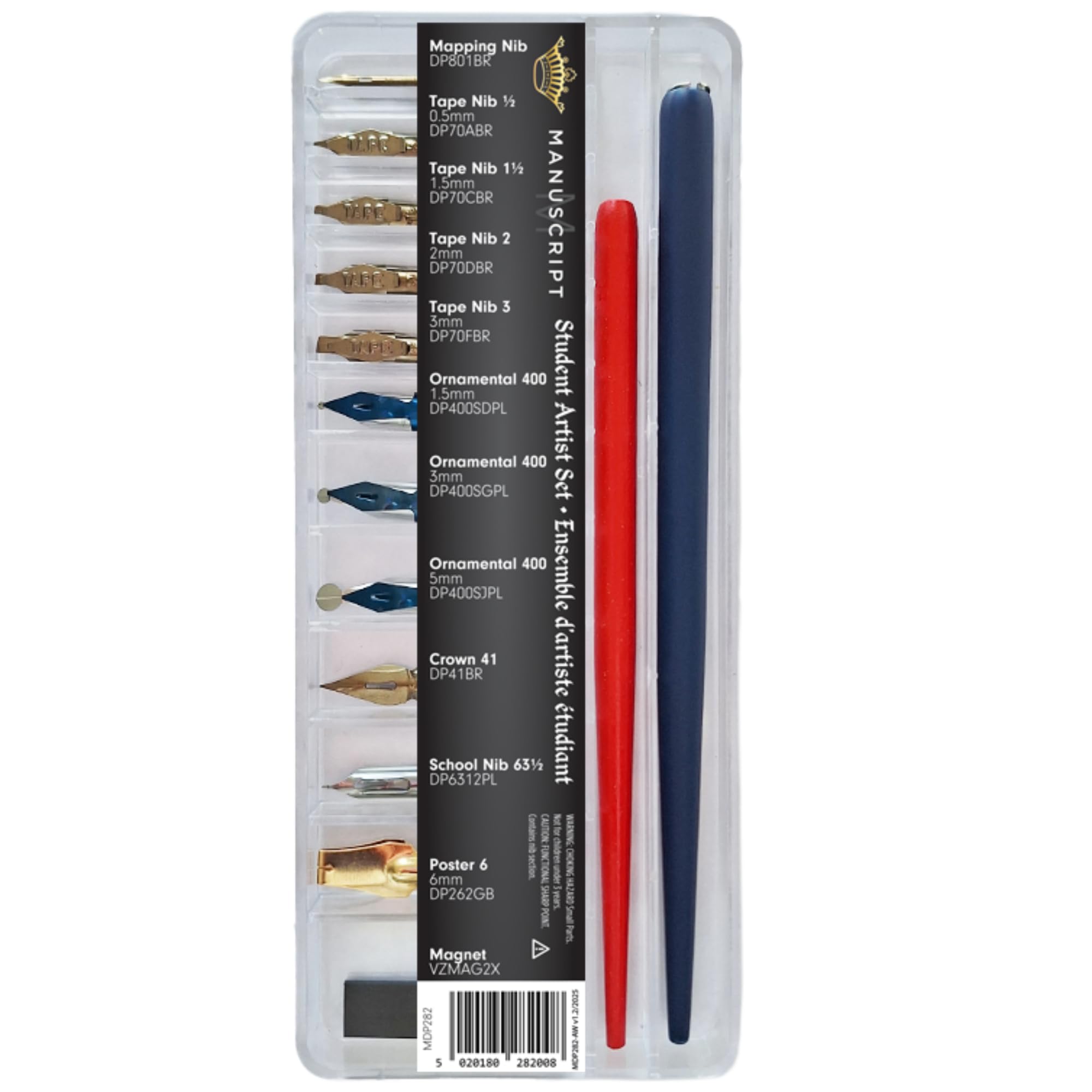 MANUSCRIPT Student Artist Nib Selection Box, 11 Nibs, 2 Holders