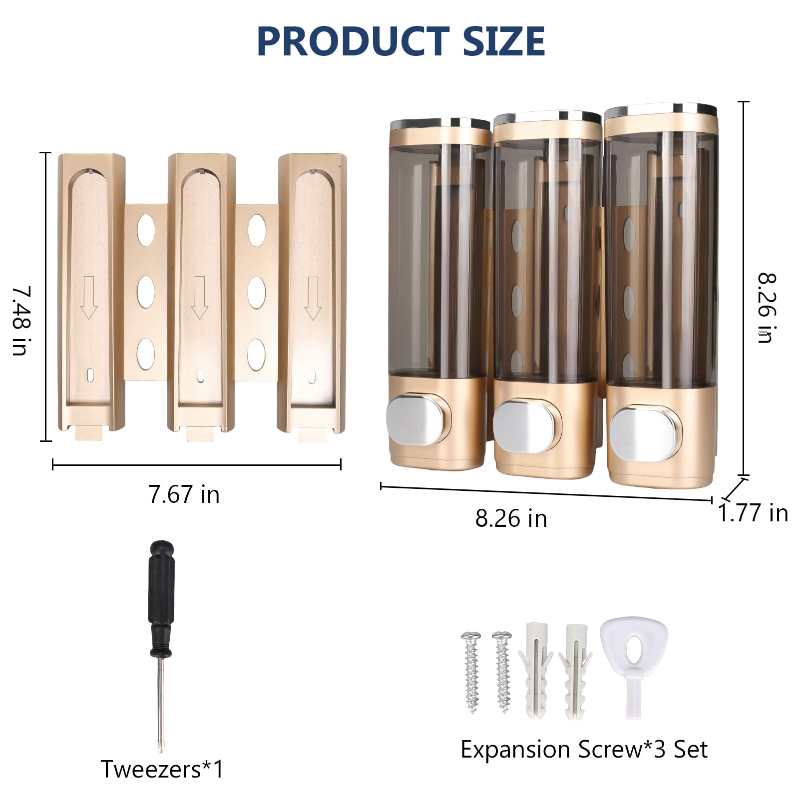 3イン1 シャンプー&コンディショナーディスペンサー 大容量 壁取り付け Amazon｜FWUNYVN 3-in-1 シャンプー&コンディショナーディスペンサー