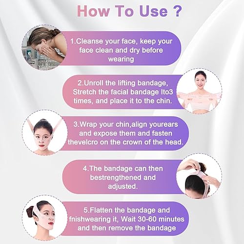 Miniatura 7 de 1 correa de elevación facial Fanning V Line  Vendaje de elevación de barbilla y mejillas para levantamiento de cara en V  Correa para máscara de